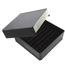 Heathrow Scientific 120041 Tube Storage Box, Black, 81-Well, Pk5