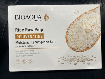 New Bioaqua Rice Raw Pulp Rejuvenating Skincare Set  6 Pcs. Anti Aging Sealed