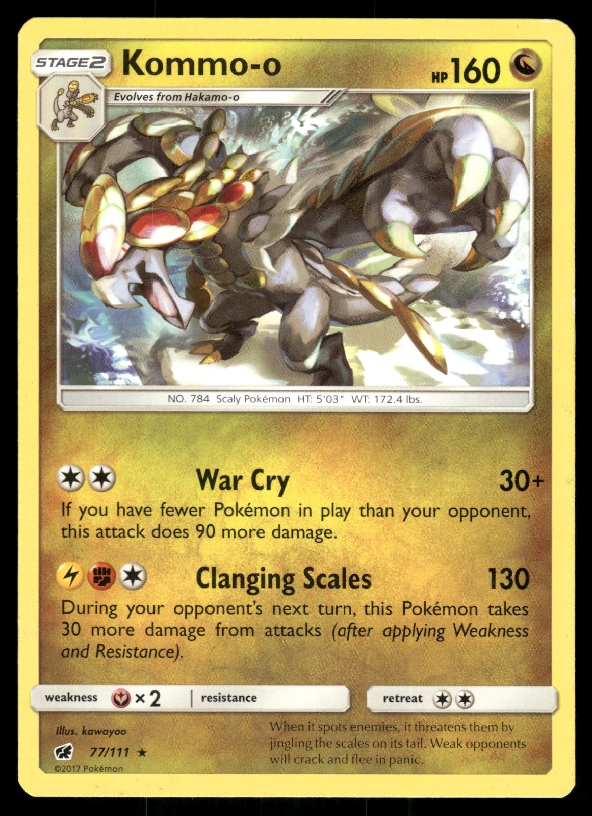 Kommo-o 77/111 Rare Crimson Invasion Pokemon Lightly Played