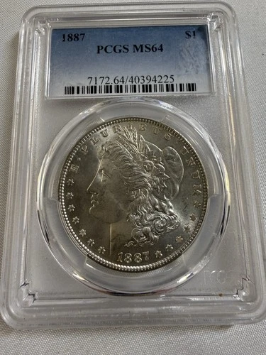 1887P Morgan Silver Dollar- Graded PCGS MS 64