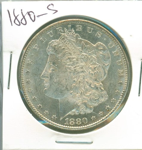 Very attractive MS 1880-S Morgan silver dollar, lustrous!