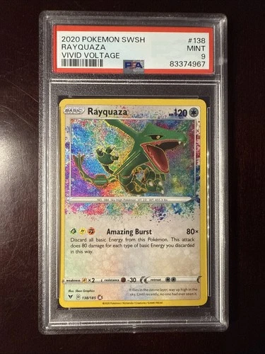 2020 POKEMON SWORD & SHIELD VIVID VOLTAGE #138 RAYQUAZA PSA 9