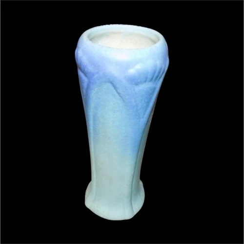 Van Briggle-Ceramic Blue Beige Art Pottery Vase Colorado Matte Finish Decorative