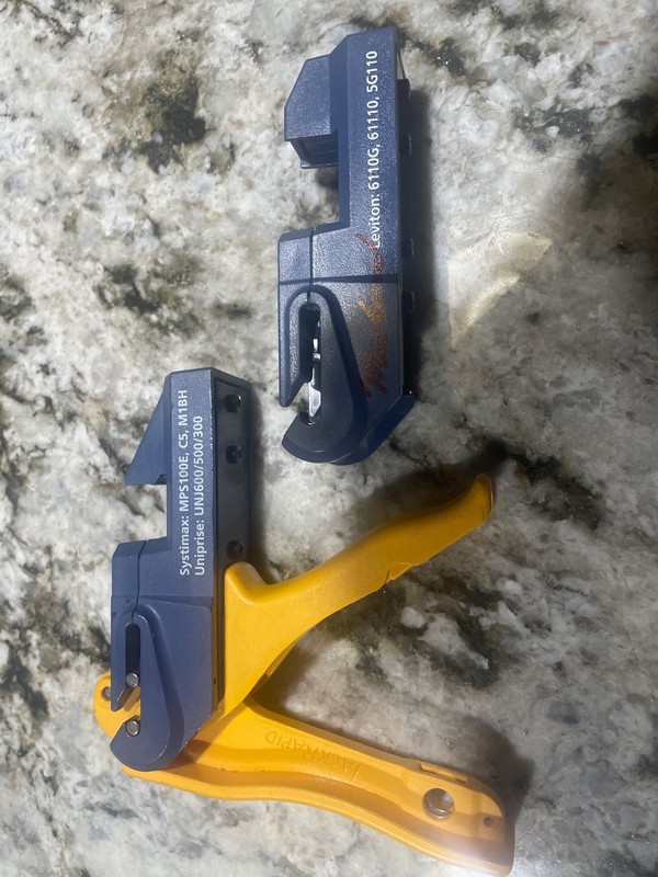 Fluke rapid jack with Systimax,Uniprise, and Leviton attachments