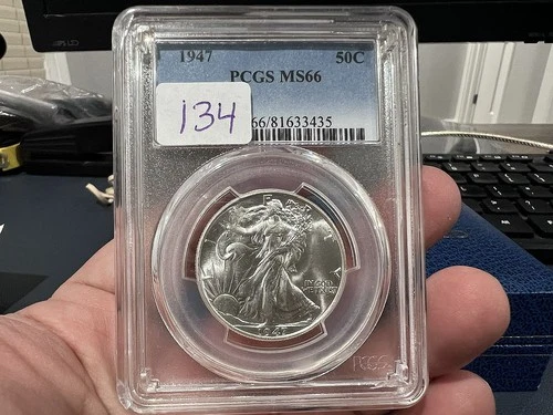 1947 50c Walking Liberty Half Dollar Silver PCGS MS66 (AGZ)