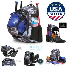 Spacious Softball Bat Bag with 8 Compartments - Adjustable Straps for Comfort