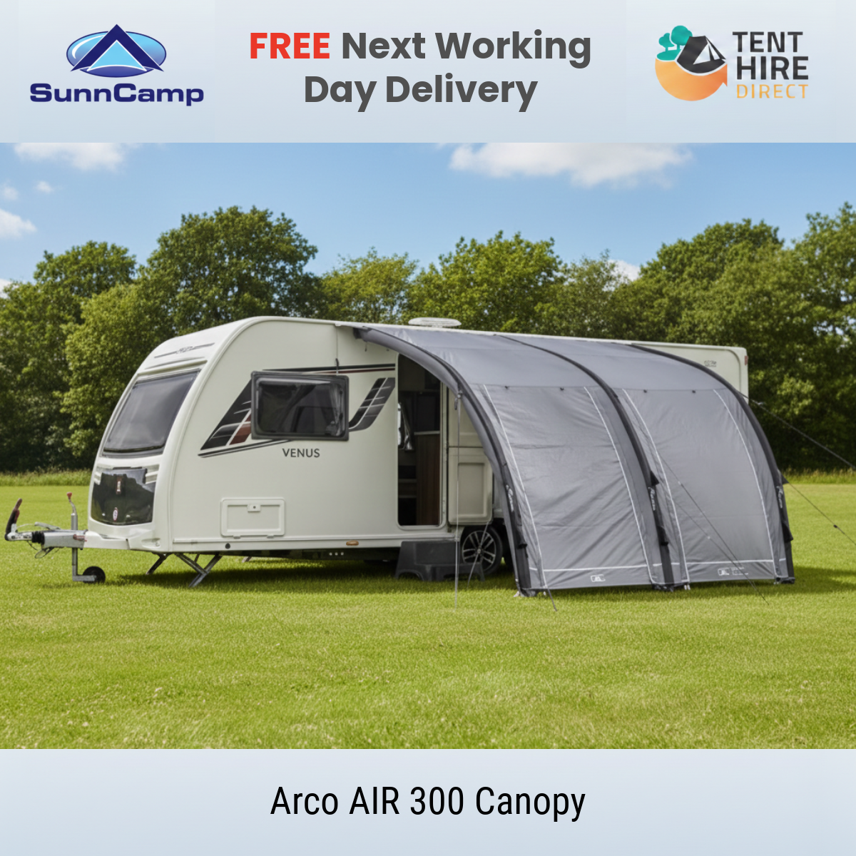 Sunncamp Arco AIR Inflatable Caravan Motorhome Sun Shade Canopy 300 - 2026 New