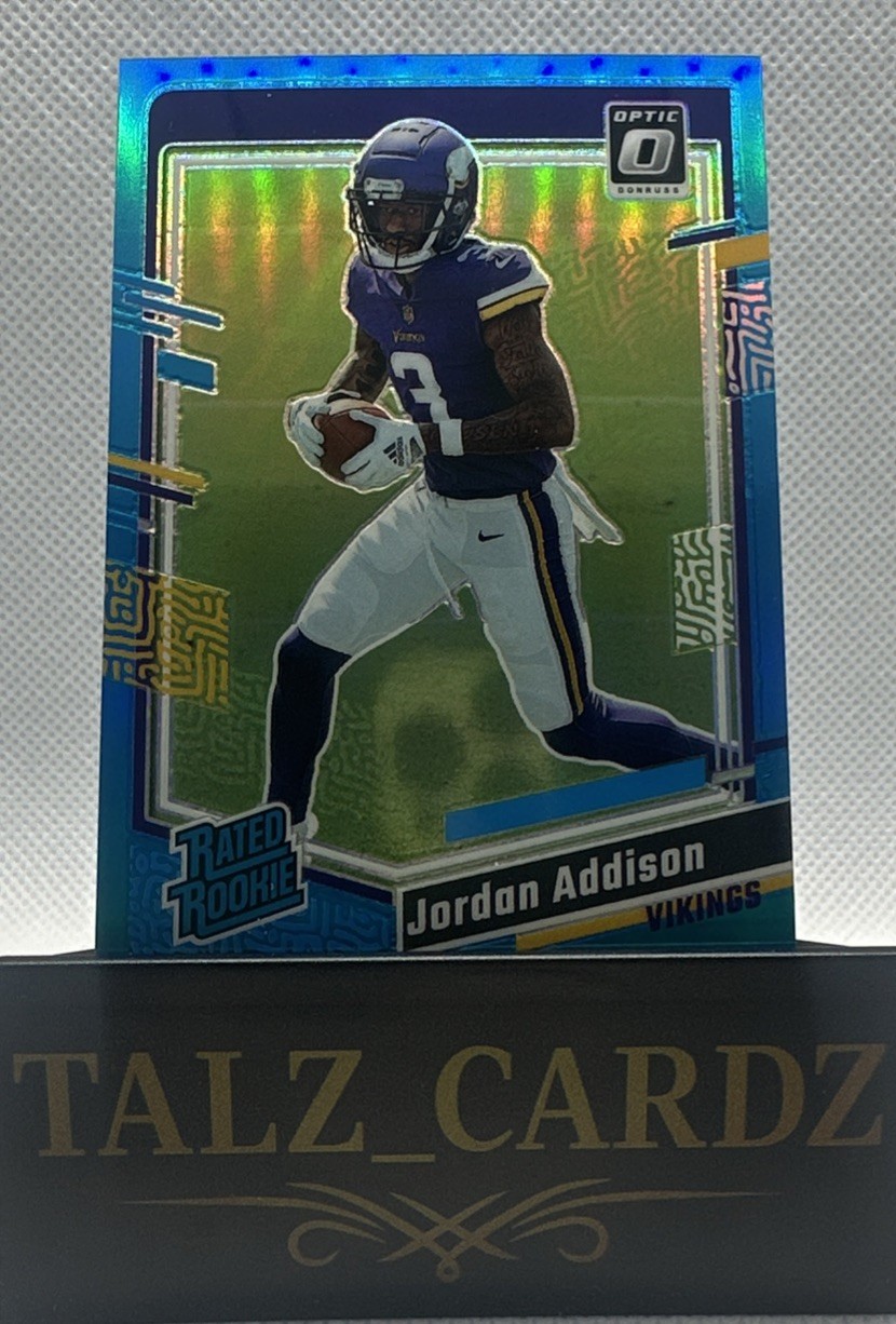 Jordan Addison 2023 Panini Optic Rated Rookie #271 Aqua Prizm /299 Vikings