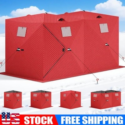 6-8/3-4/1-2 Person Ourdoor Portable Ice Shelter Pop-Up Ice Fishing Shanty Tent