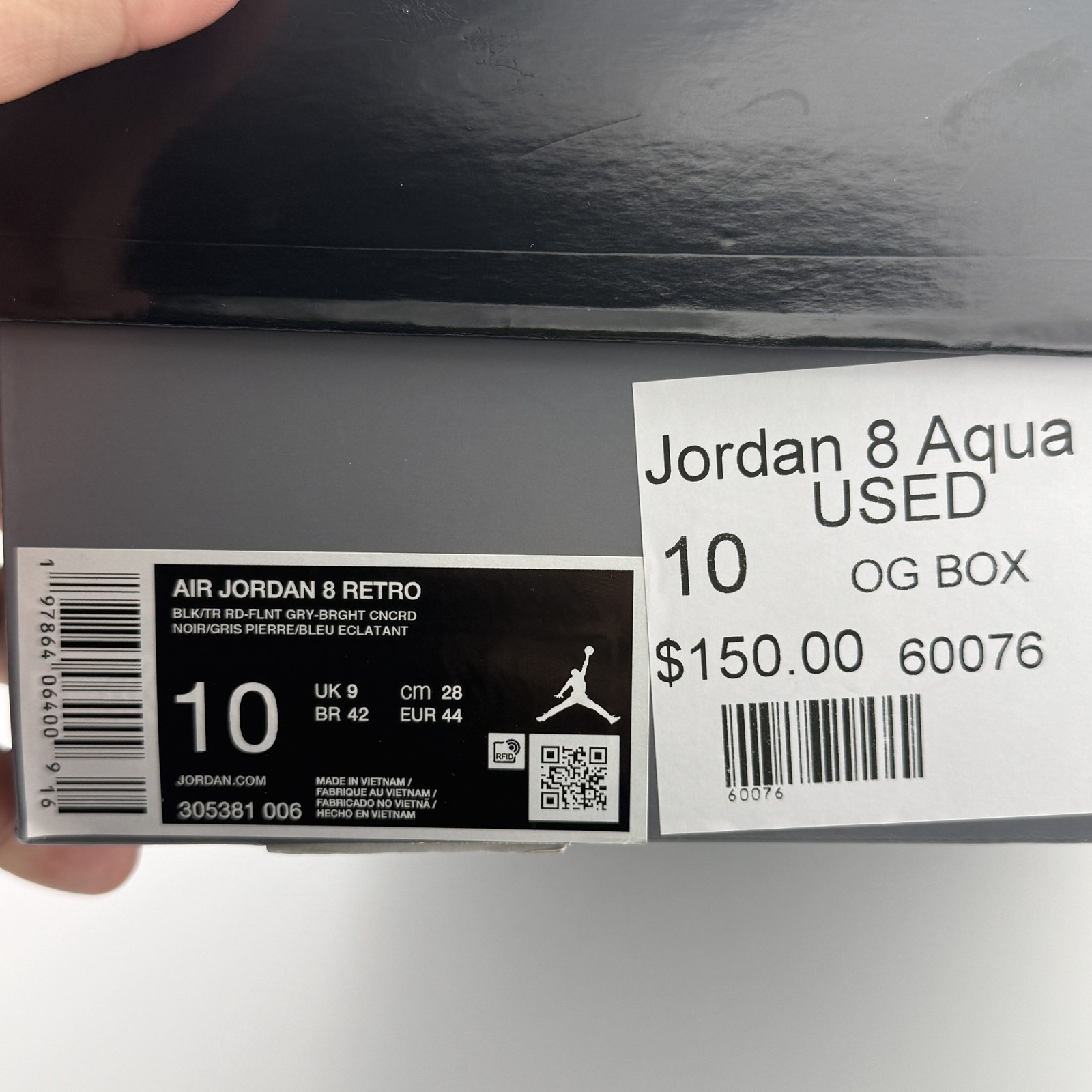 Air Jordan 8 Aqua US 10 Used OG Box 305381-006