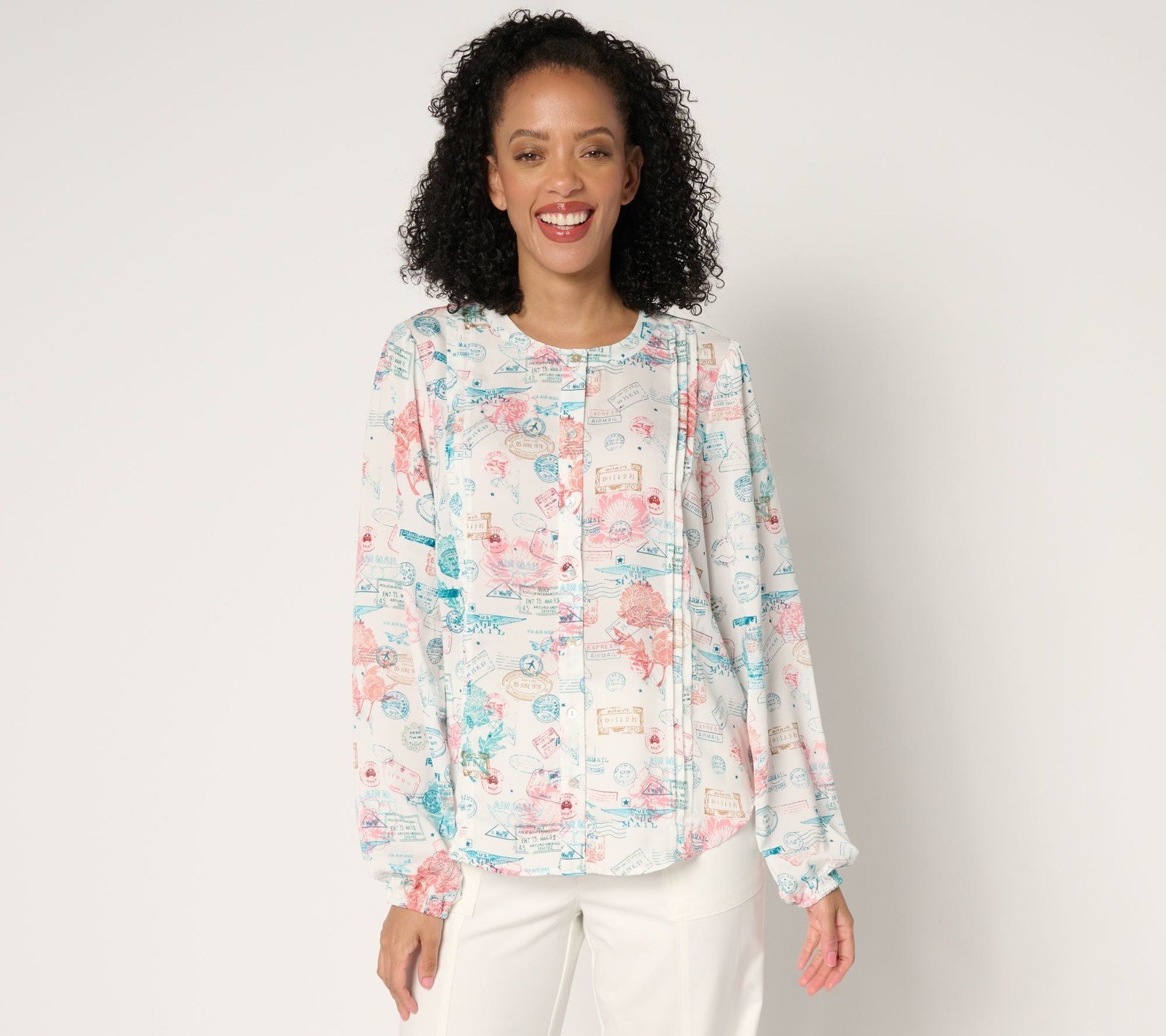 nicole by Nicole Miller Women's Top Sz 2XS (XXS) Textured Multi-colored A689896