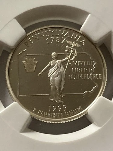 🗝️1999-S Silver Pennsylvania State Quarter NGC PF 69 Ultra Cameo