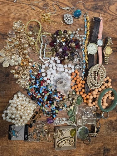 Wearable Costume Jewelry Vintage to Modern, 2 Lbs, Resellable Lot