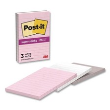 Post-it Pads in Simply Serene Colors, Note Ruled, 4x6, 90 Sheets/Pad, 3 Pad/Pack