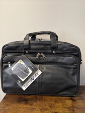 NEW Samsonite BLACK Nappa Leather Portfolio B...