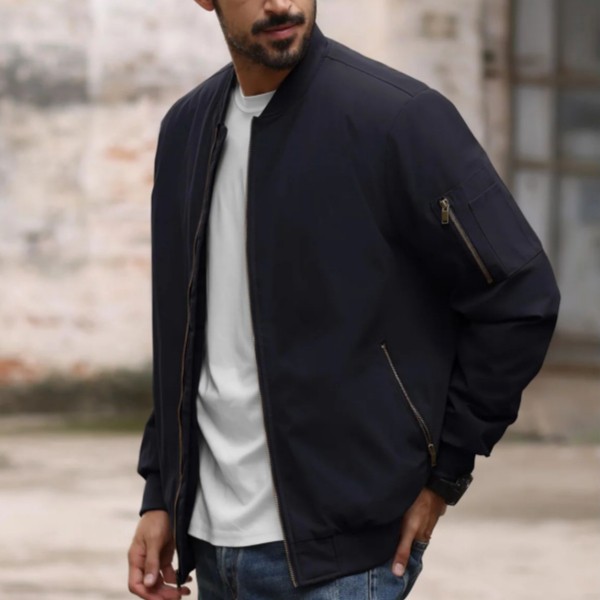 Men's Comfortable Plus Size Sports Casual Cotton Jacket image 2