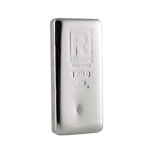 1 Kilo .999 Silver Bar RESERVE (Type I) - Cast Silver Bullion Bar #A213