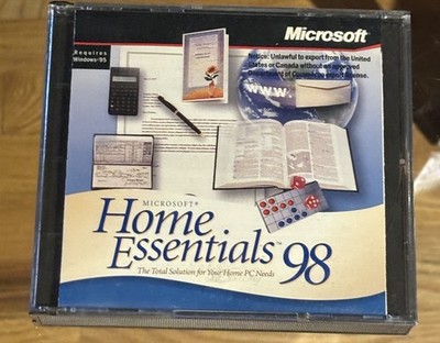 Microsoft Home Essentials 98 PC Software For Windows 95 Set Of 4 Disks