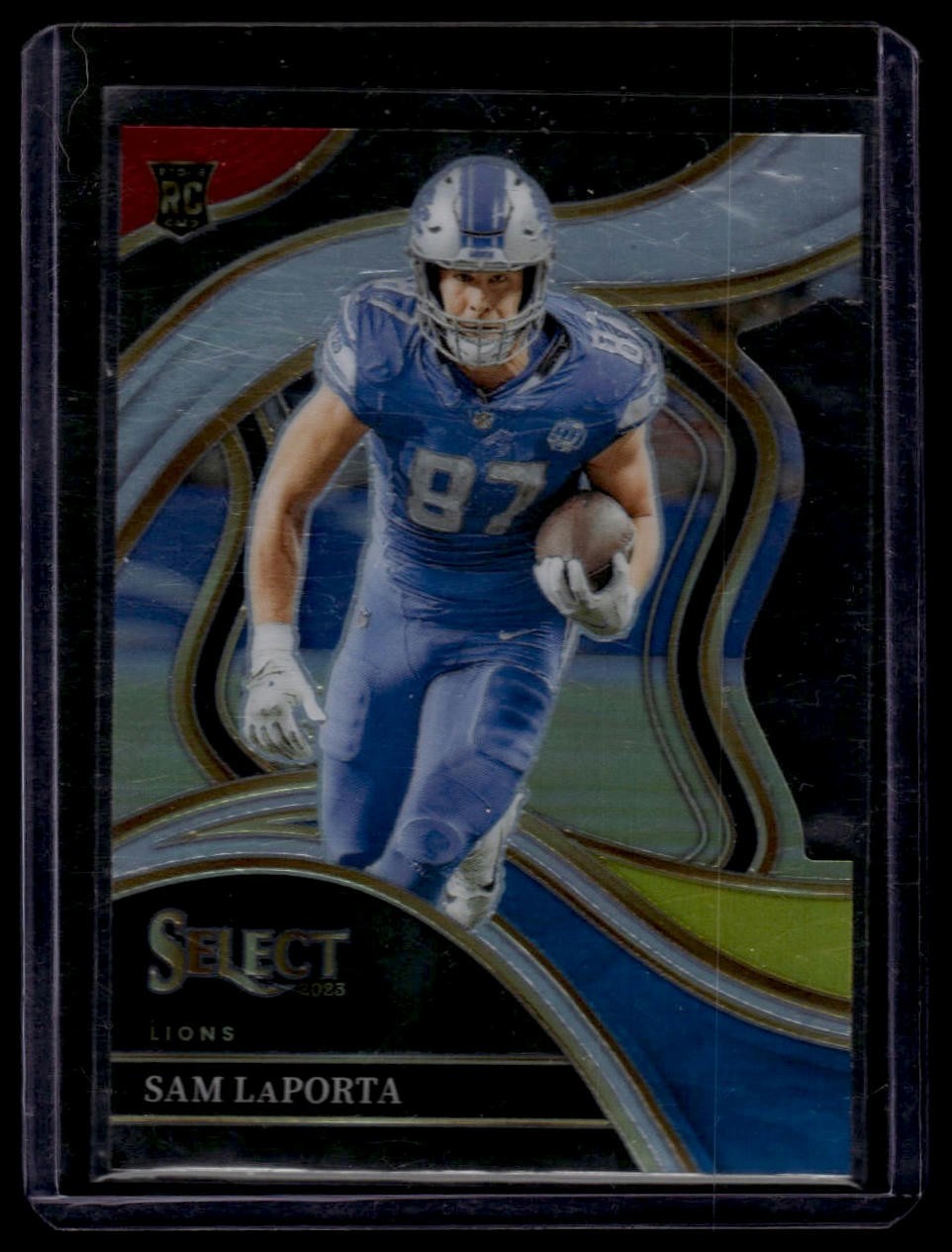 2023 Panini Select #221 Sam LaPorta Red and Blue Prizms Die Cuts