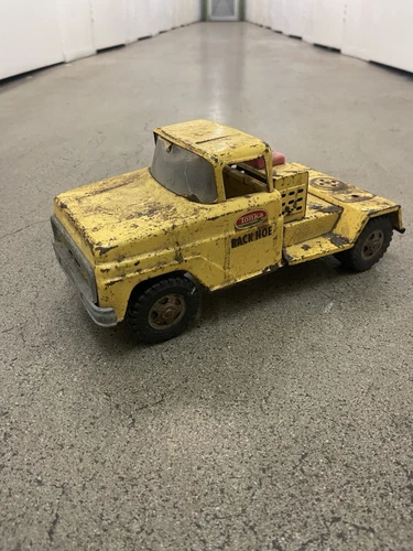 Vintage Tonka Back Hoe Metal Toy Truck Yellow Construction Vehicle