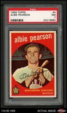 1959 Topps #4 Albie Pearson Senators PSA 7 - NM