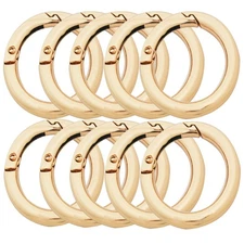 10 pcs 2 inch 50 mm Big Round Carabiners Clips Metal Trigger Spring O Rings Sn