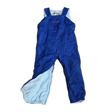 Columbia Toddler 4T Snow Bibs Blue FULL CROTCH ZIPPER Easy Change Rare Insulated