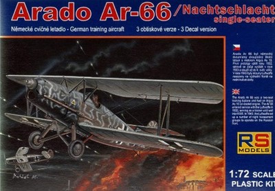 RS Models 92063 1:72 Arado Ar-66 Nachschlacht Einsitzer