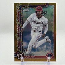 2025 Topps Chrome Holiday James Wood #HC94 True Gold Refractor /50 Rookie RC