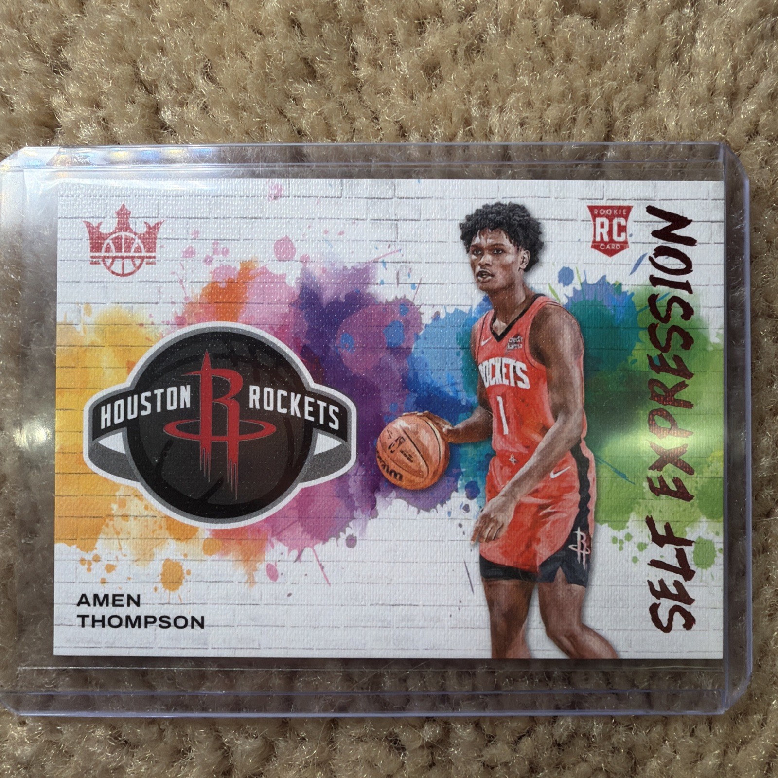 2023-24 Panini Court Kings Self Expression Amen Thompson #24 Ruby /149 (RC)