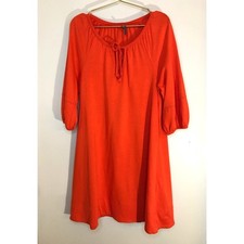 Anthropologie Anais Bright Orange Knit Shift Dress S Fall 
