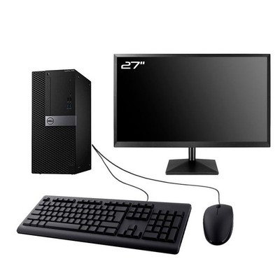 PC Dell Optiplex 7040 MT Bildschirm 27'' Intel I3-6100 RAM 64GB SSD 2TB W11 Wifi