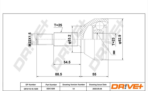 Gelenksatz Antriebswelle Dr!Ve+ DP2110.10.1205 M22X1,5 FüR Ford Focus 1 DAW DBW-image