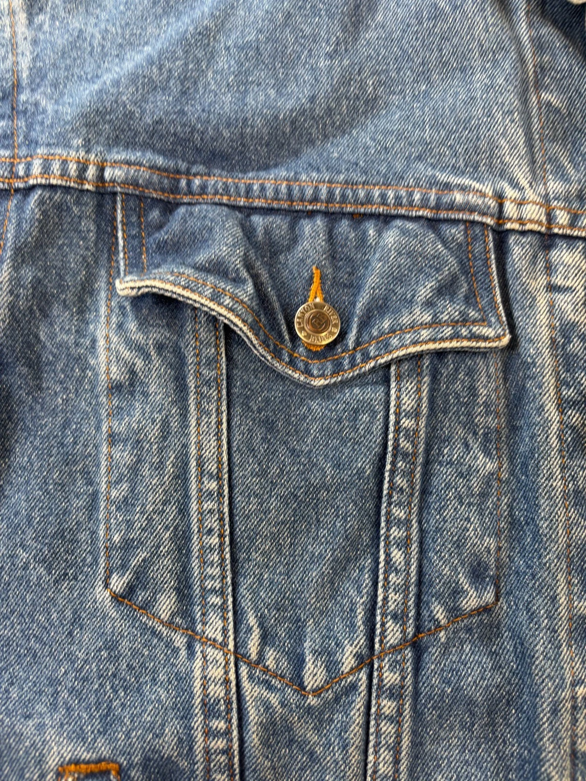 Vintage 90s Sears Canyon River Blues Denim Jacket Mens Sz Medium 100% Cotton image 7