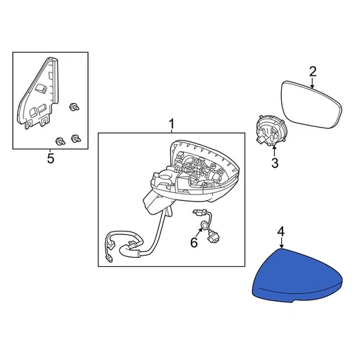 For Nissan Rogue 2021-2023 Nissan 963736RR0A Front Right Door Mirror Cover