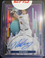 2025 Topps Finest Nick Kurtz Auto RC Purple Refractor Rookie #17/125 Athletics