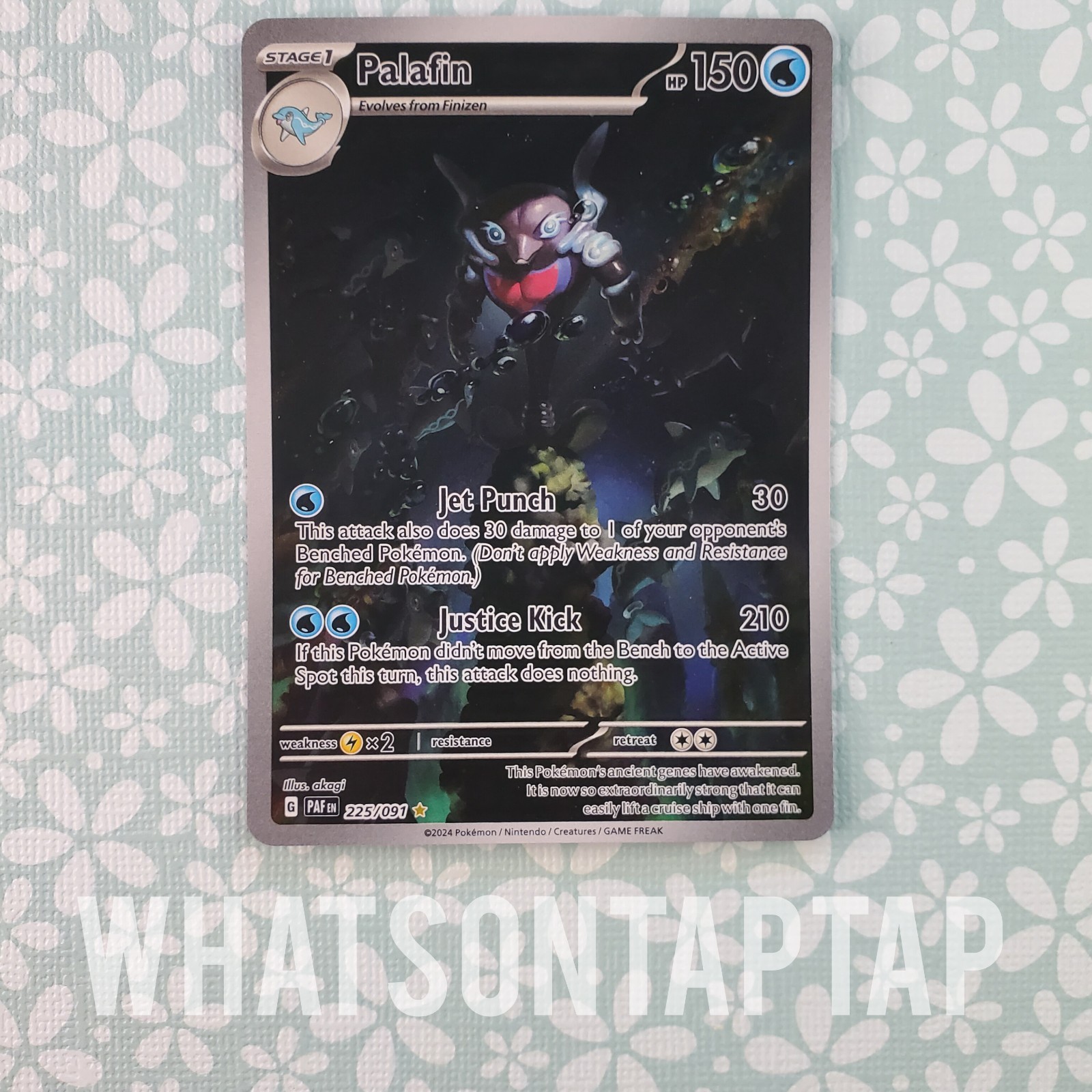 Pokemon Card Palafin 225/091 Secret Rare Scarlet Violet Paldean Fates Singles LP
