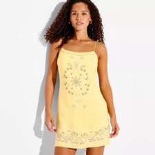 Women's Bandana Mini Shift Dress - Wild Fable Light Yellow Paisley M