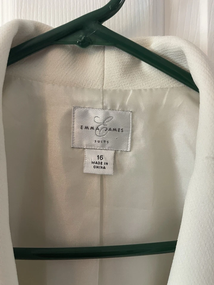 Traje Emma & James Blanco Dos Piezas Talla 16 Blanco Marfil 1F Foto 4 de 4