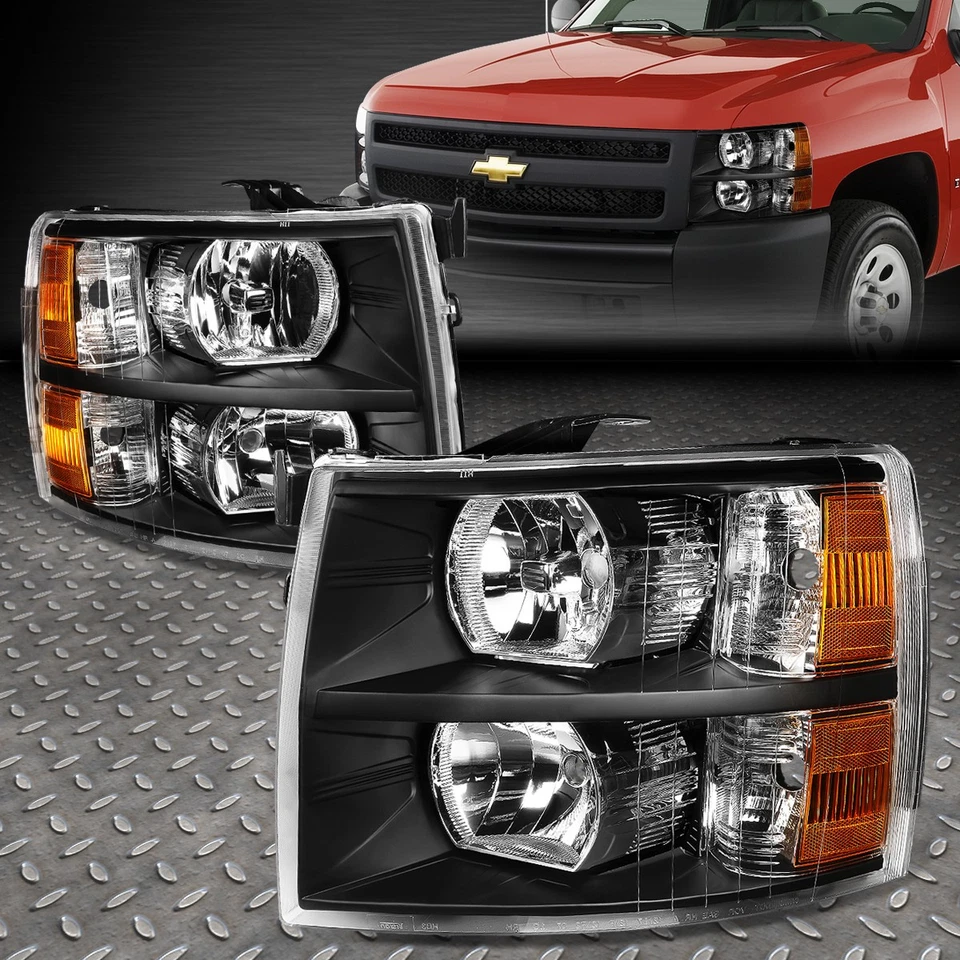 PARA 07-14 CHEVY SILVERADO CARCASA NEGRA FARO LATERAL ÁMBAR + FAROS TRASEROS LED COMPLETOS Foto 2 de 4
