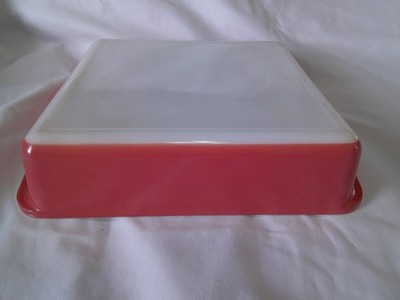Vtg MCM #222 Pyrex FLAMINGO PINK 8'' Square Baking Pan Casserole Dish EXCELLENT!!