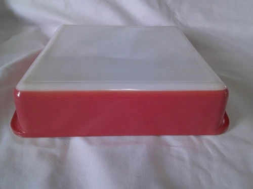 Vtg MCM #222 Pyrex FLAMINGO PINK 8" Square Baking Pan Casserole Dish EXCELLENT!!