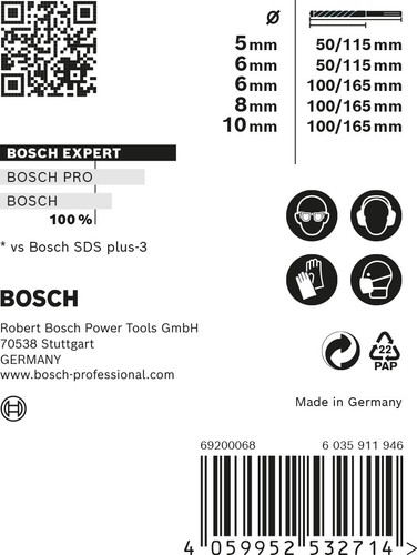 Bosch EXPERT SDS plus-7X Hammerbohrer-Set 5/6/6/8/10 mm, 5 Stück - Bild 5 von 12