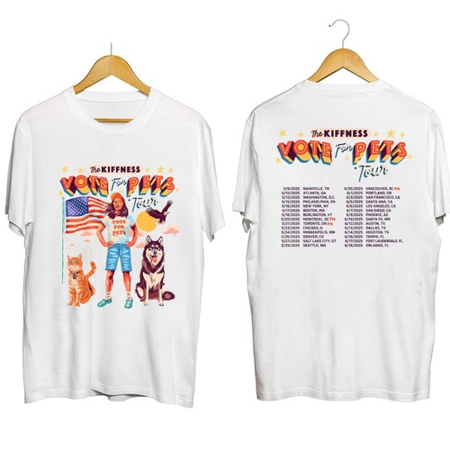 RARE! The Kiffness Votes4Pets Tour Shirt Fans Gift Size S-4XL - Picture 1 of 5