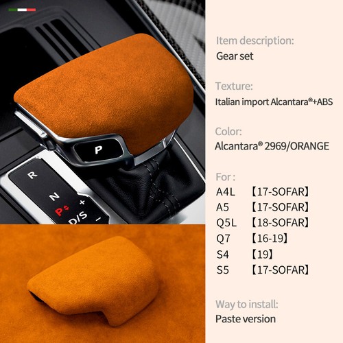 Cubierta de perilla de cambio de marchas de gamuza Alcantara para Audi A4L A5 Q5L Q7 S4 - Imagen 5 de 9