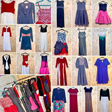 24pc VTG Womens Evening Dress Lot, 1960s 1970s 1980s Formalwear Wholesale Bundle