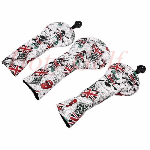 UK Skull Golf Head Cover For Driver Fairway Wood Hybrid Mallet Blade Putter - Picture 2 of 2