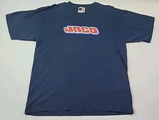 Vintage JNCO Jeans Box Logo T-Shirt, L, 22.5x31.5", Rare, Navy, Has Spot
