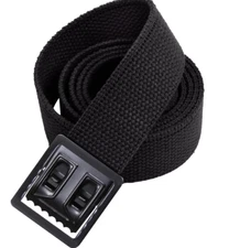 Belt Black Military Army Style Web Canvas 100% Cotton 54" MADE IN USA