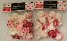2 packs Mushroom Scatters & Vase Filler Valentines 24 Pc Boho Farmhouse Decor